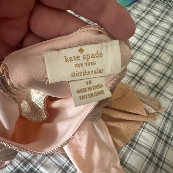Kate Spade Skirts The Rules Metallic Gold Ruffle Sleeveless Girls Dress NWOT 14 - Picture 12 of 14
